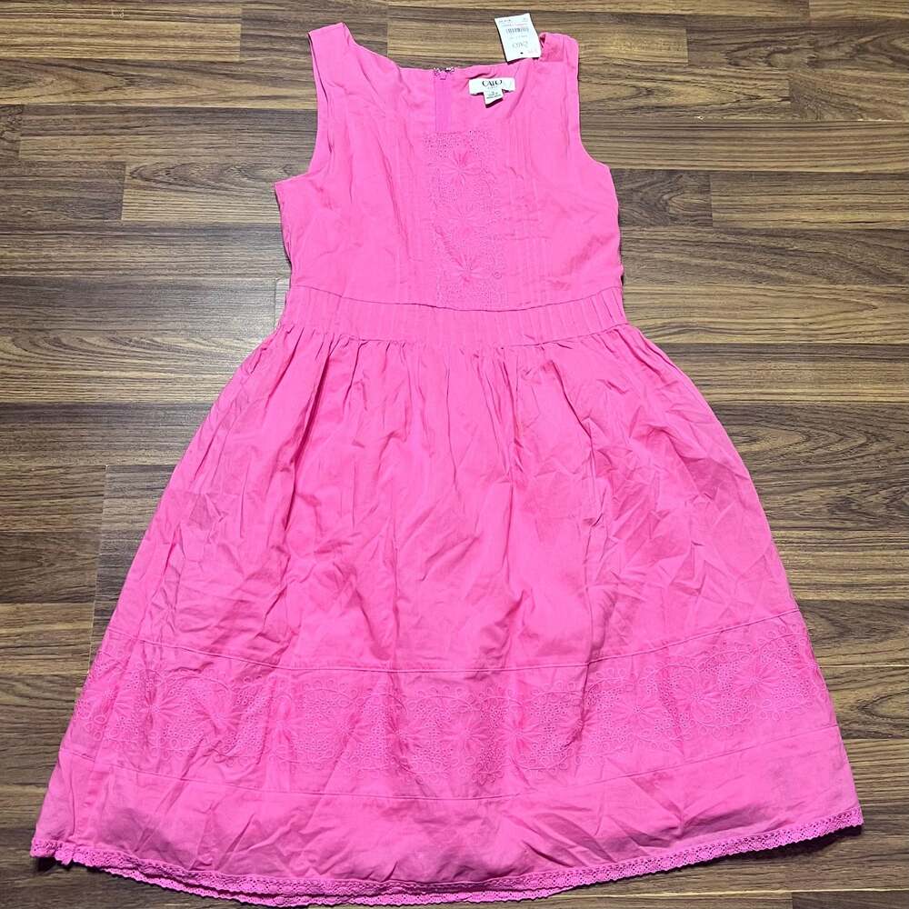 Cato Girls Sleeveless Embroidered Hot Pink Summer Dress